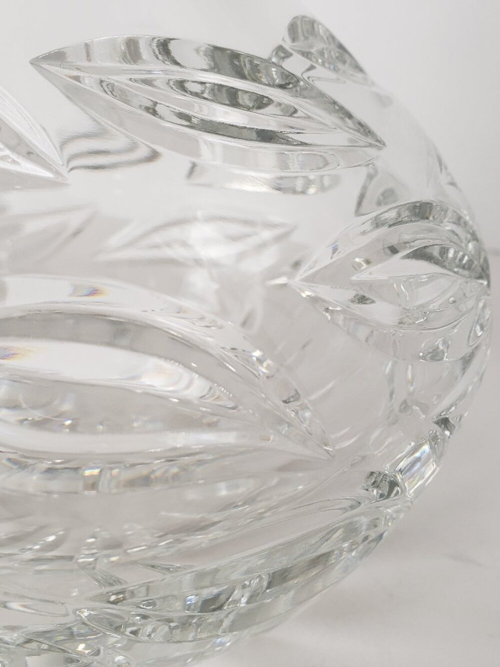 Vintage Heavy Glass Pitcher Leaf Design Excellent Condition - Picture 5 of 8